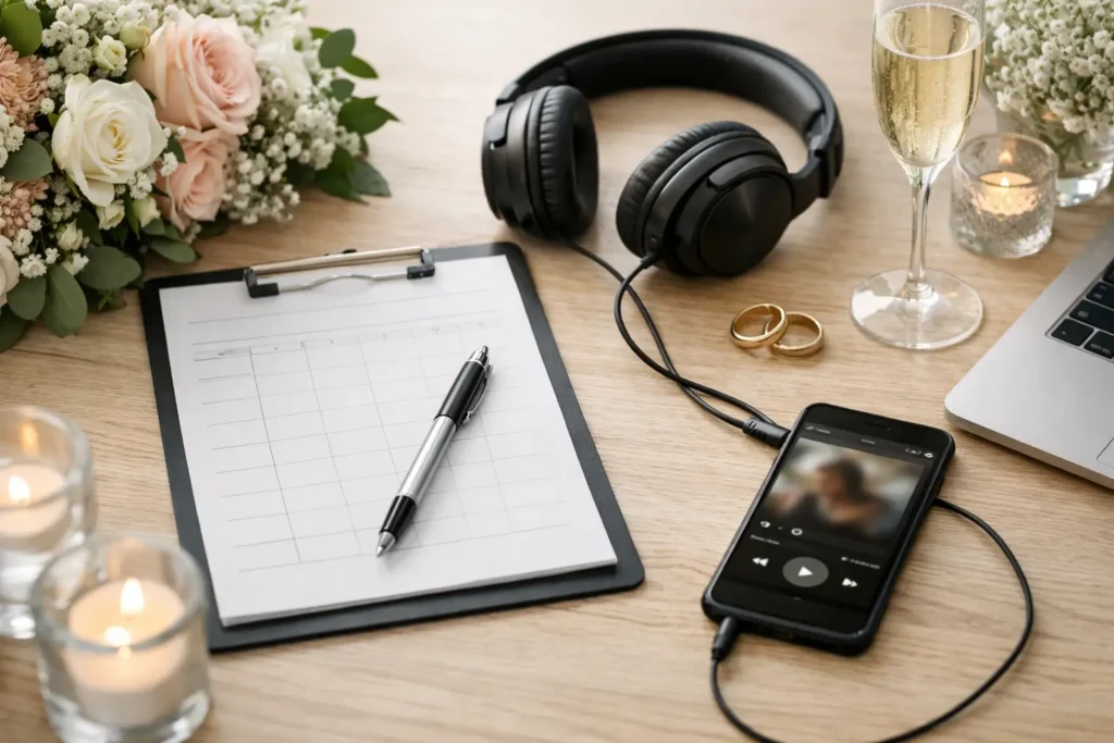 Playlist Planning Worksheet for Weddings