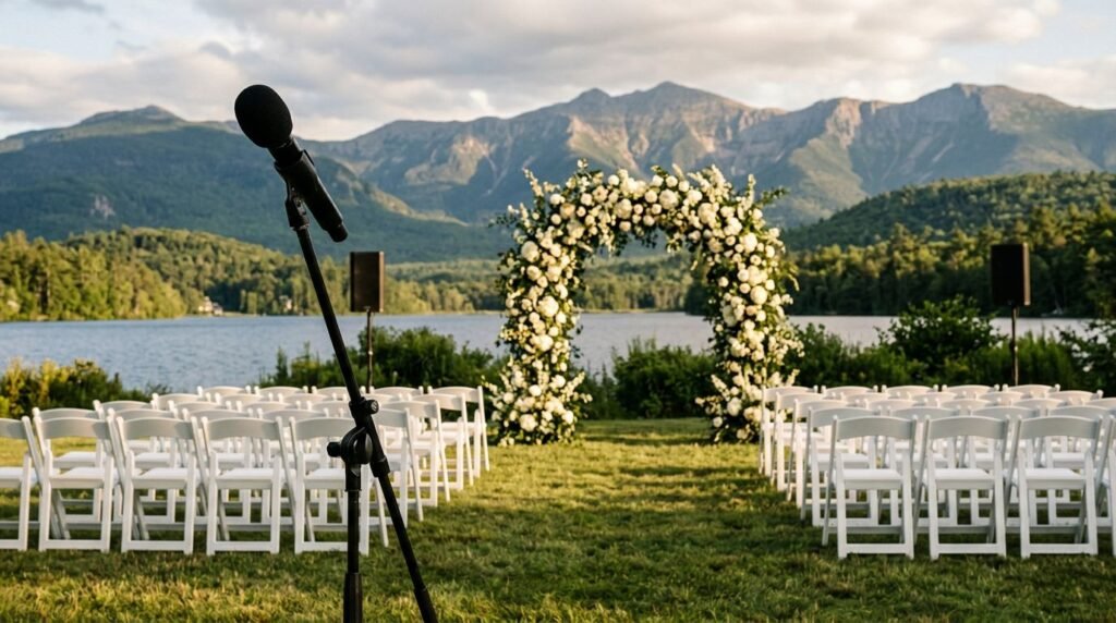 New Hampshire Outdoor Wedding Sound That Keeps Every Word Clear