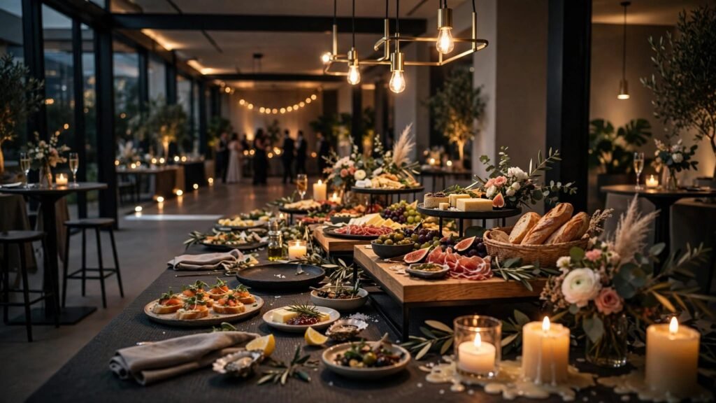 cocktail style wedding reception